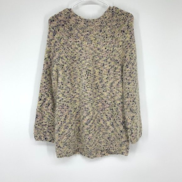 Lou & Grey Sweater Speckled Metallic Fuzzy Knit Long Sleeve - Picture 9 of 10